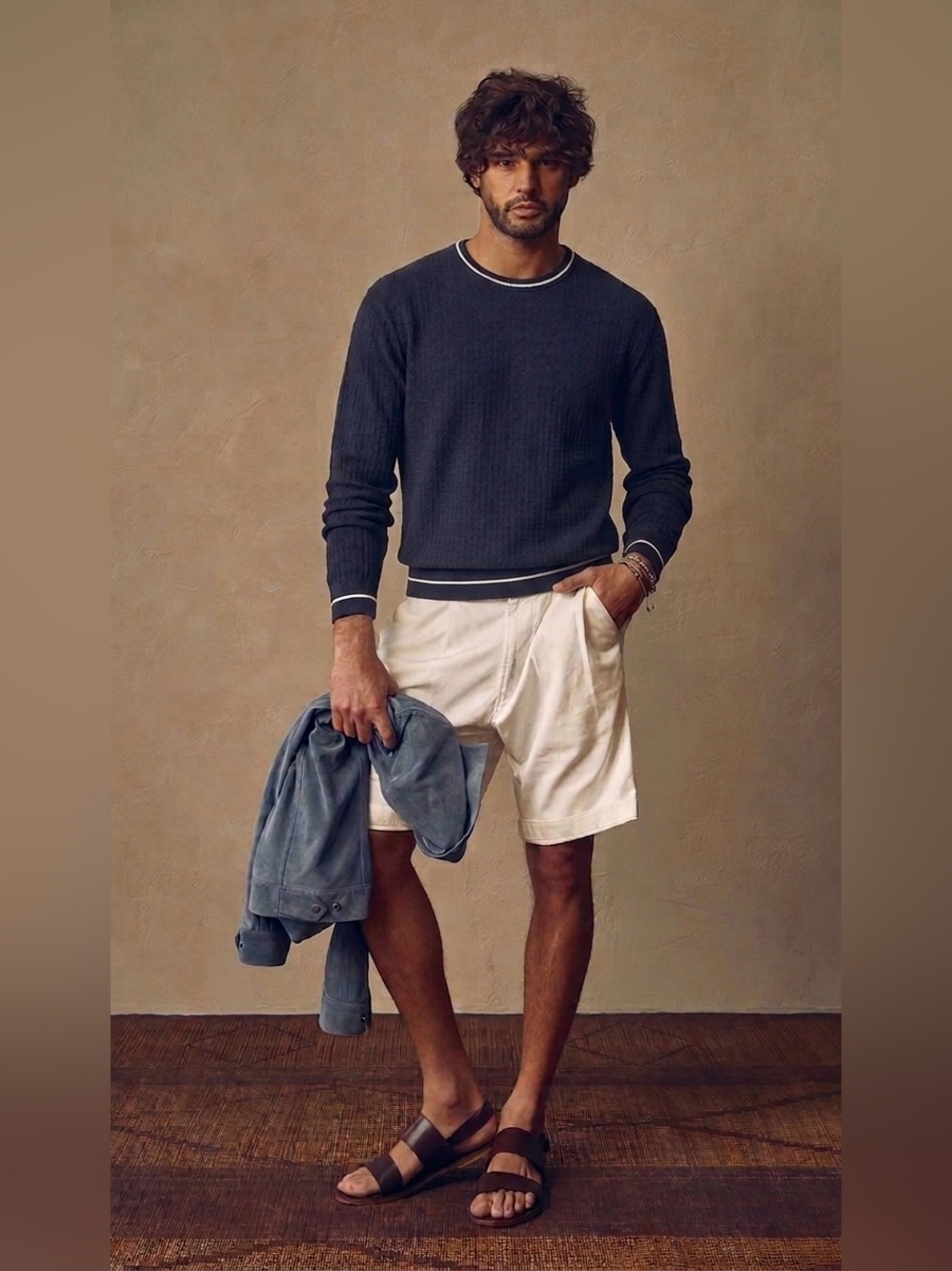 Todd Snyder Lightweight Navy Crew Neck Sweater Large Preppy Old Money Nautical